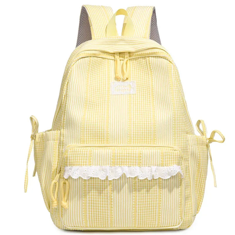 sac à dos personnalisé, sac à dos simple et décontracté à rayures, sac à dos pour étudiantes, sac à dos pour les trajets quotidiens et les voyages.