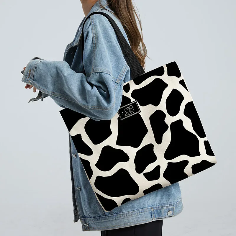 sac en toile décontracté pour femme, grande capacité, version coréenne, sac fourre-tout polyvalent pour les étudiants