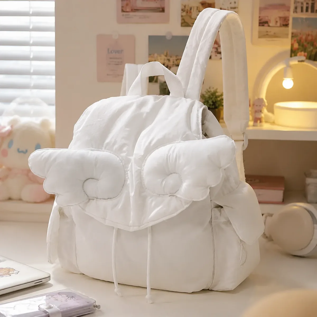 sac à dos ailes d'ange portable léger mignon pour écolières, sac à bandoulière kawaii, sac de voyage décontracté à la mode, cadeau pour adolescentes