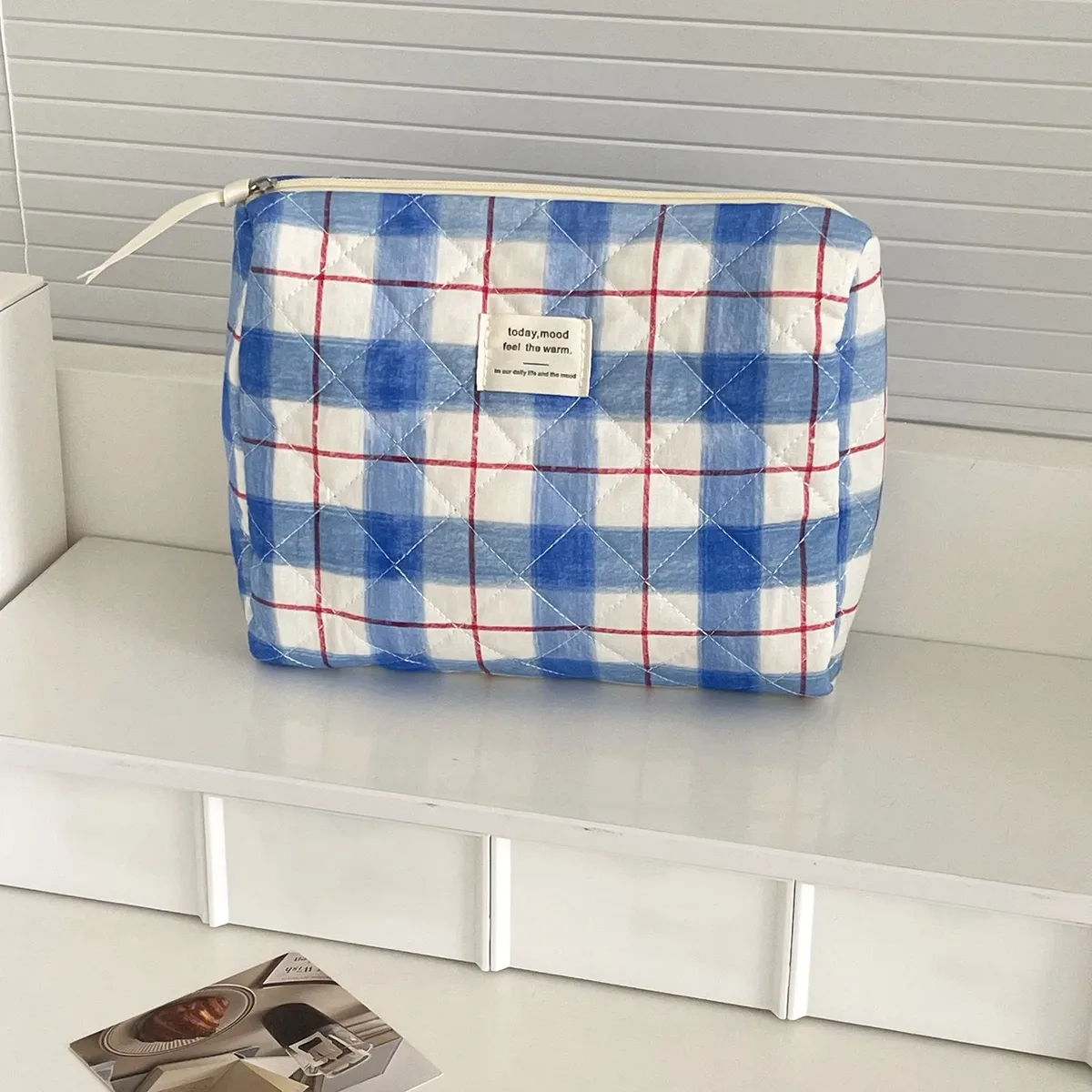 sac à cosmétiques bow flower, sac de toilette de grande capacité, sac de rangement matelassé de style court, sac à main souple portable