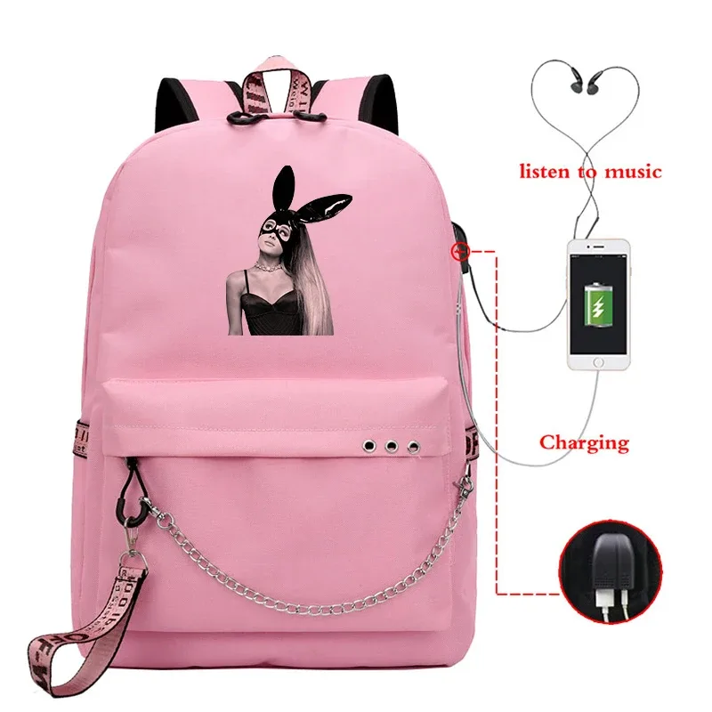 sac à dos ariana grande tendance pour filles, sac d'école pour adolescentes, sacs à dos de voyage pour femmes, sac à dos de randonnée assorti avec tout