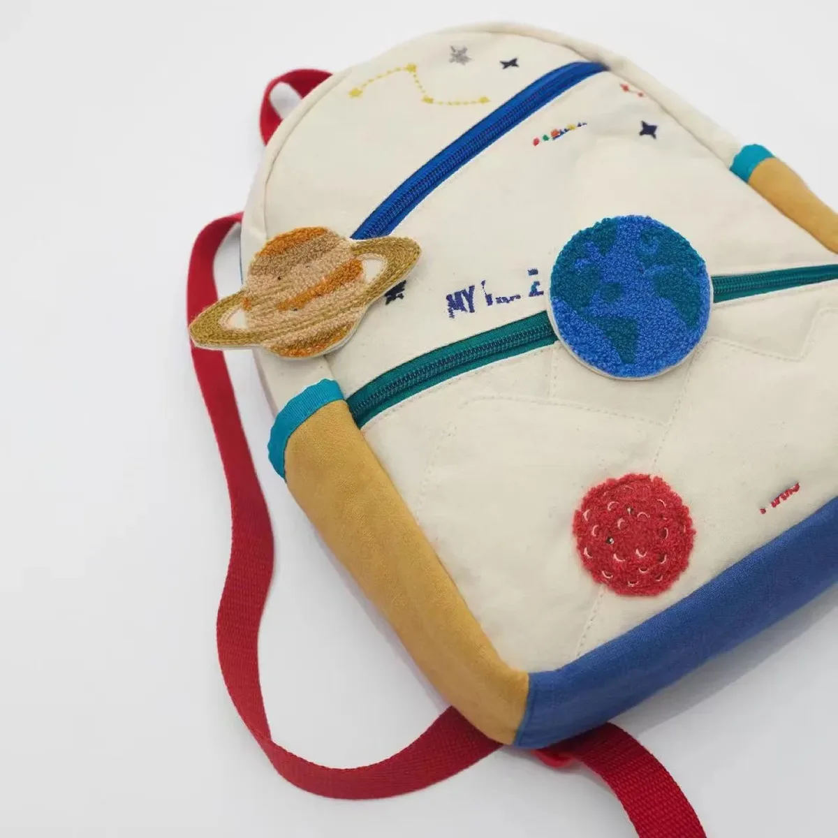 nouveaux sacs à dos de mode décontractés pour enfants planète ornement colorblock deux épaules sacs bébé filles contraste couleur petit sac