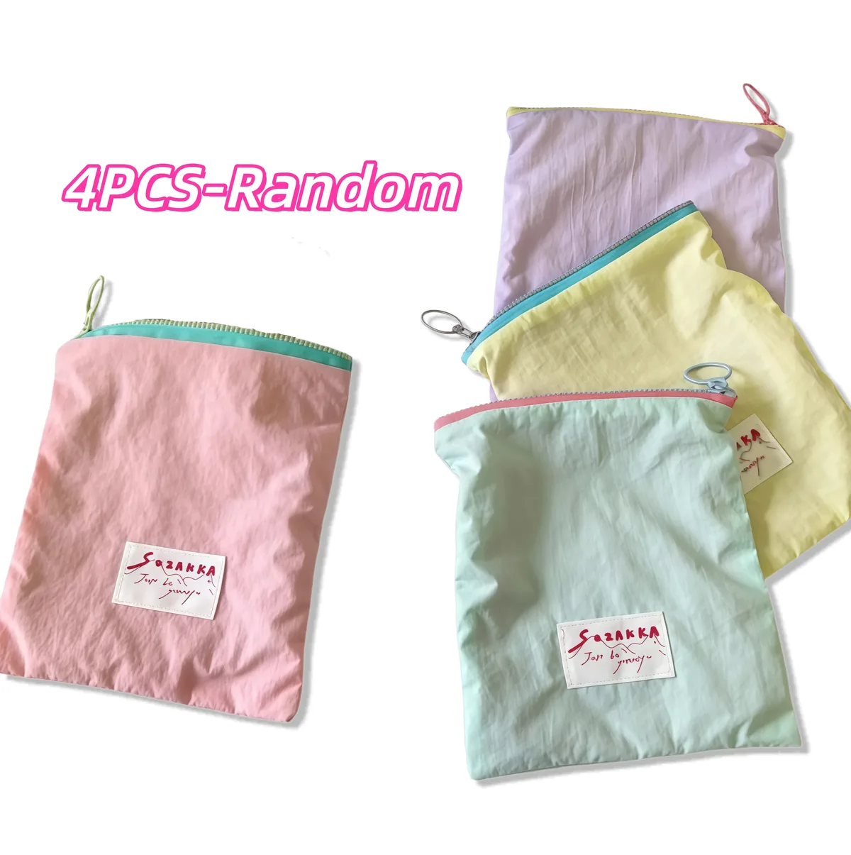 lot de 2 pochettes coréennes kawaii pour cosmétiques, rouge à lèvres, trousse de maquillage mignonne, porte-monnaie, étui à crayons, organiseur, sac de voyage, pochette pour femme
