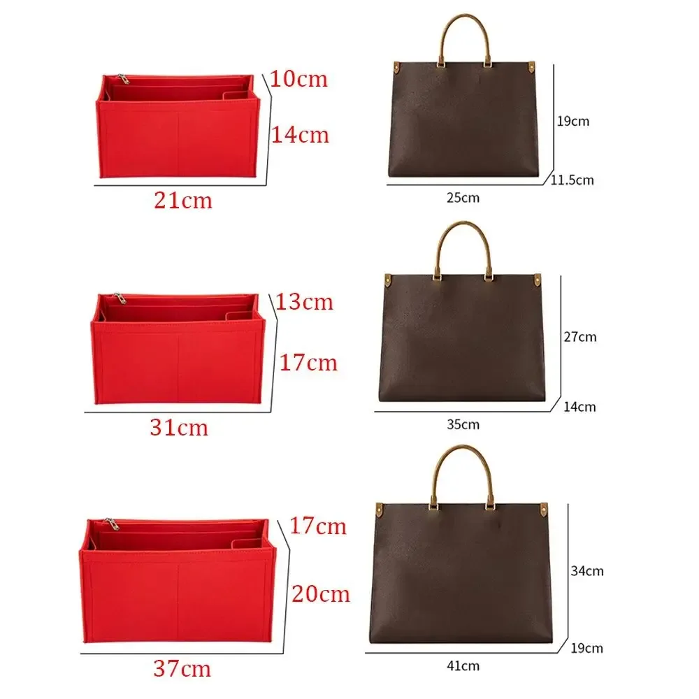 feutre insérer doublure sac à main organisateur pochette sac à main sac fourre-tout sac interne pour lv onthego