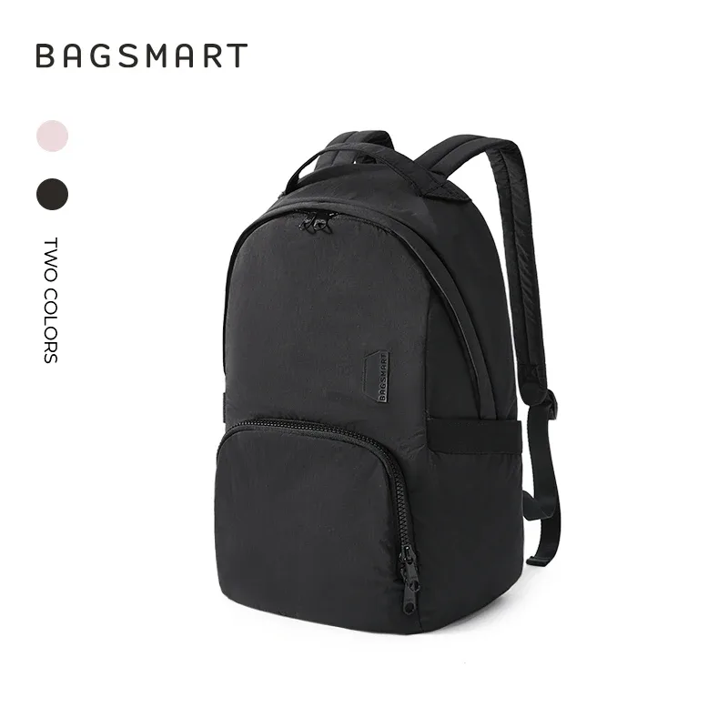 sac à dos scolaire bagsmart pour fille, imperméable, en nylon, grand sac à dos pour ordinateur portable, léger, simple, pour l'université, les voyages et l'école.