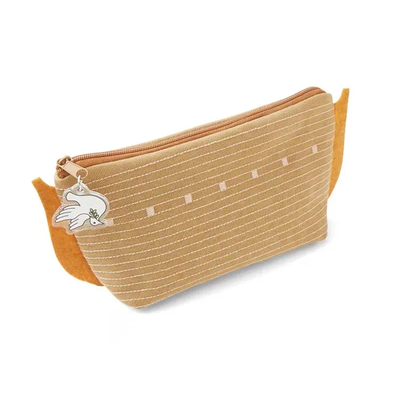 pochette voyage nylon motif vagues bleues intérieur noir stylos crayon rangement fournitures papeterie cosmétiques transport