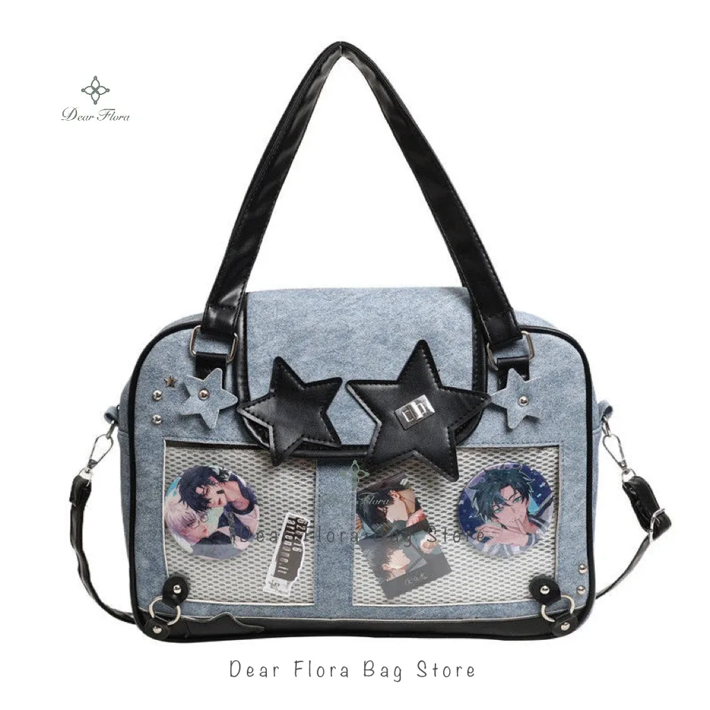 y2k tendance étoile ita sac lolita fille poche transparente femmes bricolage affichage sac à bandoulière mode sac à bandoulière mignon sac à main sac à main