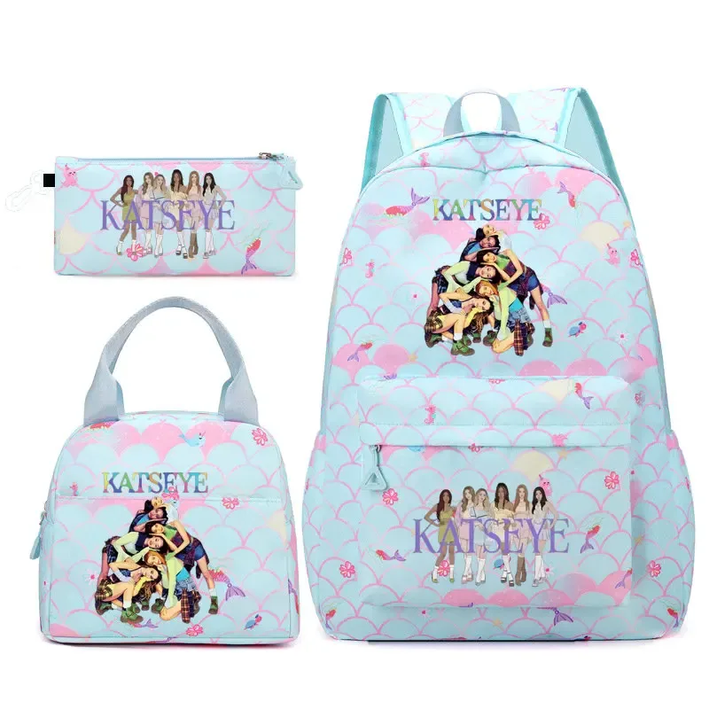 sac dos polyester motifs groupe filles poignée supérieure glissière capacité 20 35 litres unisexe couleurs rose clair violet bleu clair