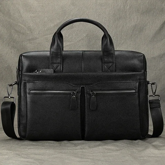luufan-sac à main en cuir véritable pour homme, sac à bandoulière, sac à main pour ordinateur portable, a4, bureau, affaires, bombes, étui, convient pour pc 15"