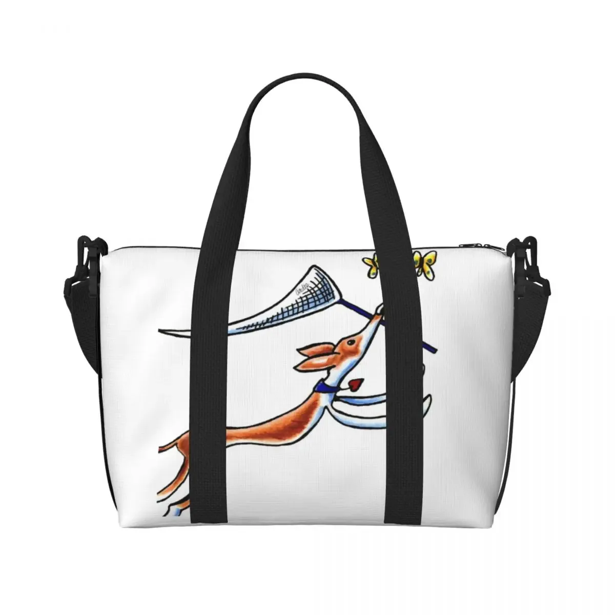 sac fourre-tout personnalisé whippet peeping pour femme, grande capacité, lévrier lévrier, sac de voyage pour chien, salle de sport, plage