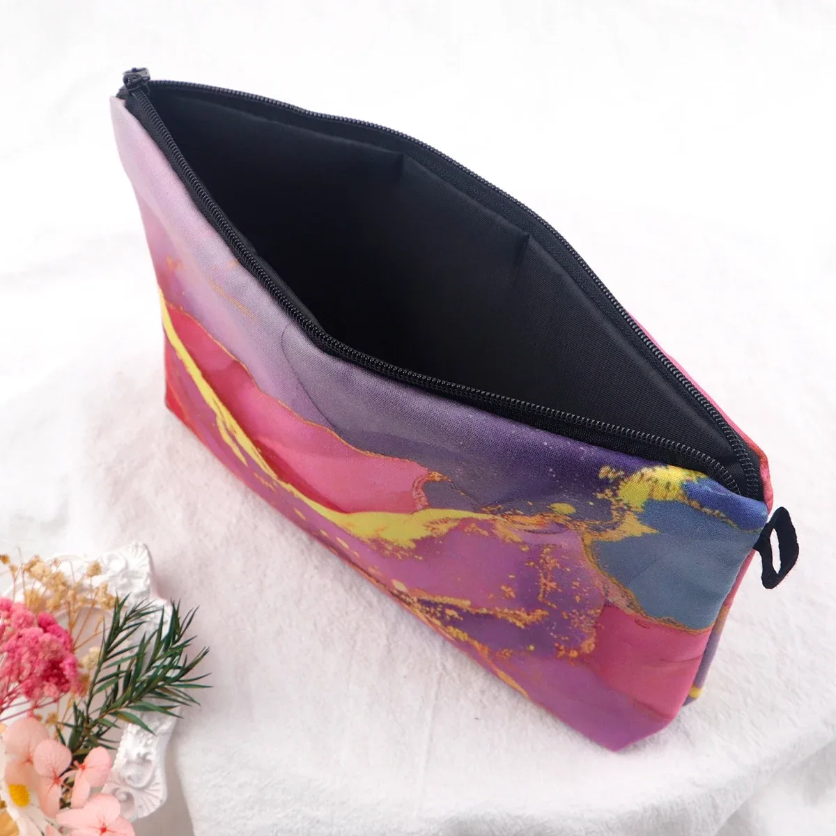 sacs à cosmétiques ciel étoilé en marbre, portables pour femmes, sac de rangement de voyage visage soleil lune rouge à lèvres cosmétiques petits sacs étui de rangement