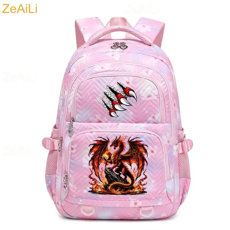 sac à dos imperméable pour femmes, motif libellule et floral, sac de voyage pour adolescentes, cartable pour adolescentes, mochila