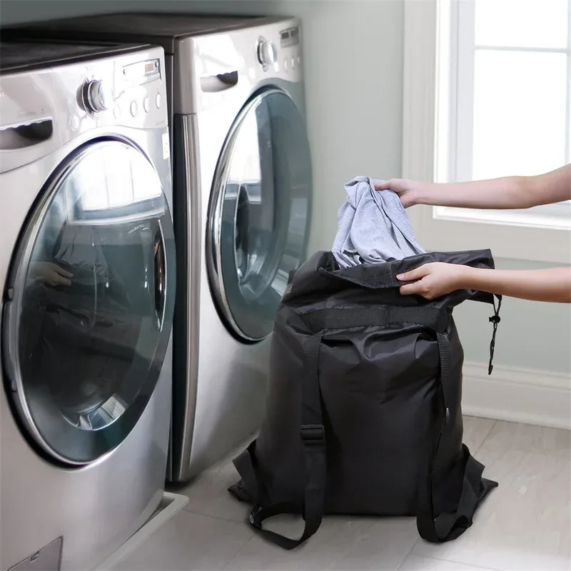 sac à dos imperméable et robuste pour la lessive, grand sac de rangement pliable en polyester pour vêtements, idéal pour le camping, les voyages et les résidences universitaires.