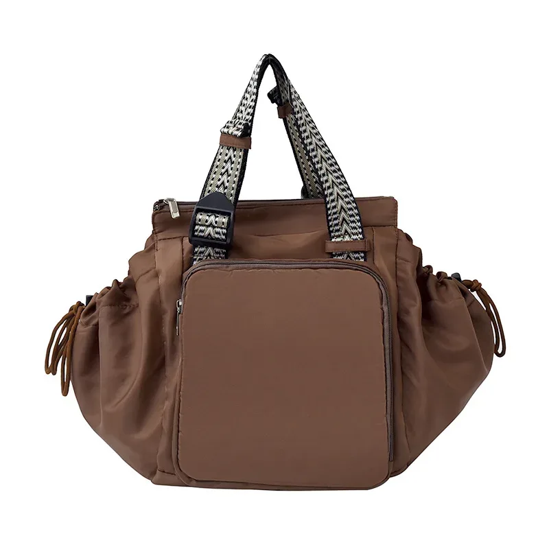 sac à bandoulière en nylon, sac de couleur unie, sac à la mode polyvalent et portable, sac de maman, sac de voyage de grande capacité