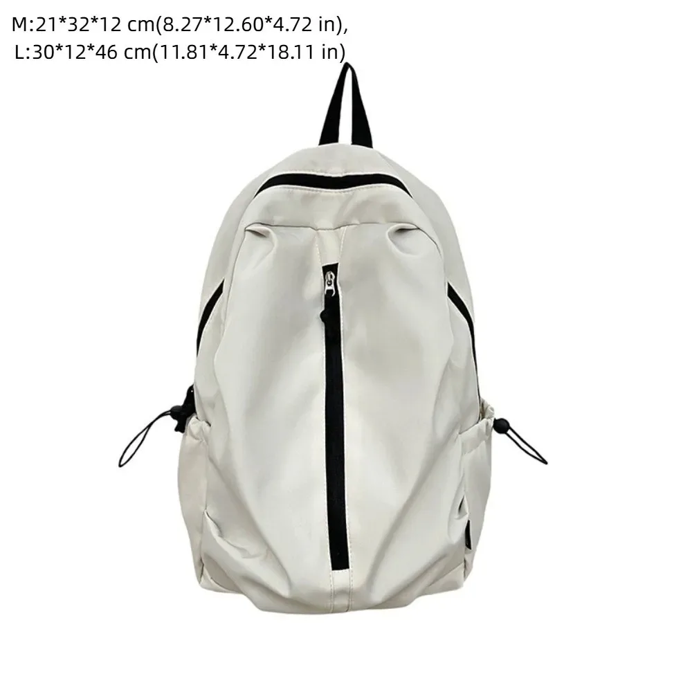 nouveau sac à dos simple de grande capacité, léger et étanche, sac à dos de randonnée avec fermeture éclair, couleur unie, sac d'université pour l'extérieur