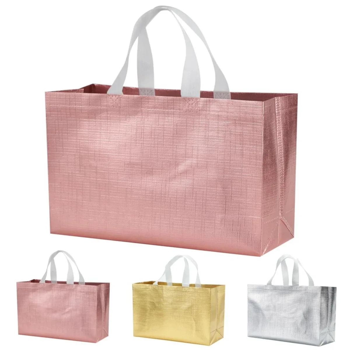 Sacs d'épicerie sacs à provisions manipulés sacs fourre-tout brillants pour les fêtes d'anniversaire réunions de famille Shopping quotidien