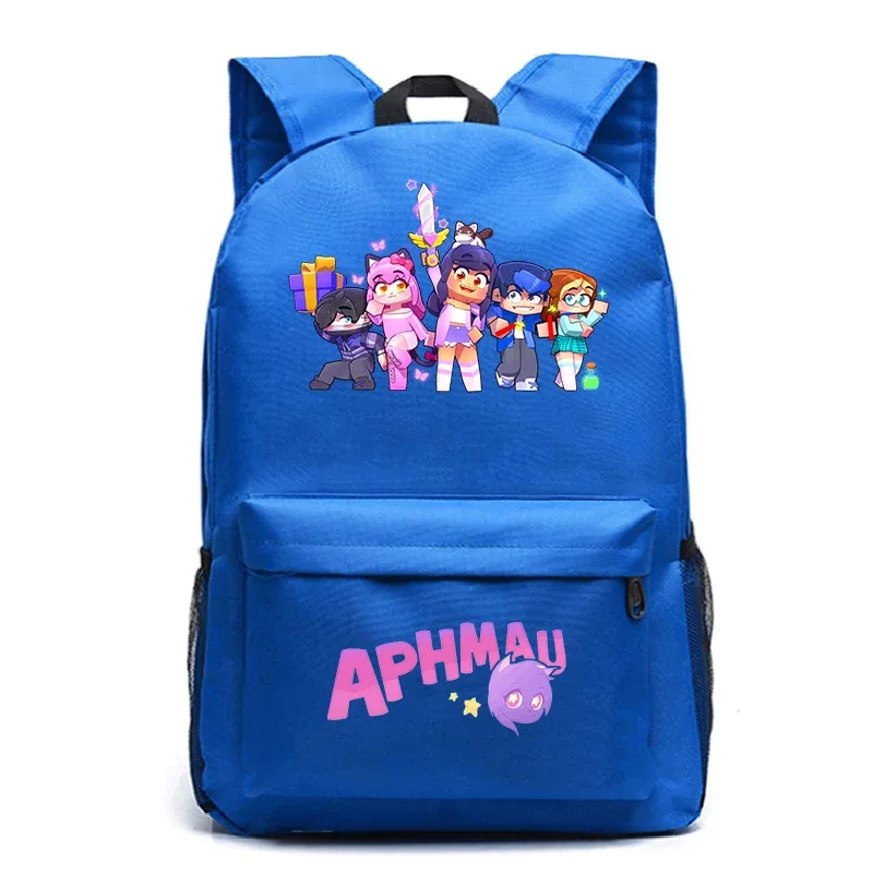 aphmau imprimer sacs à dos mode étudiants sacs d'école adolescent pochette d'ordinateur filles garçons dessin animé bookbag grande capacité voyage sac à dos