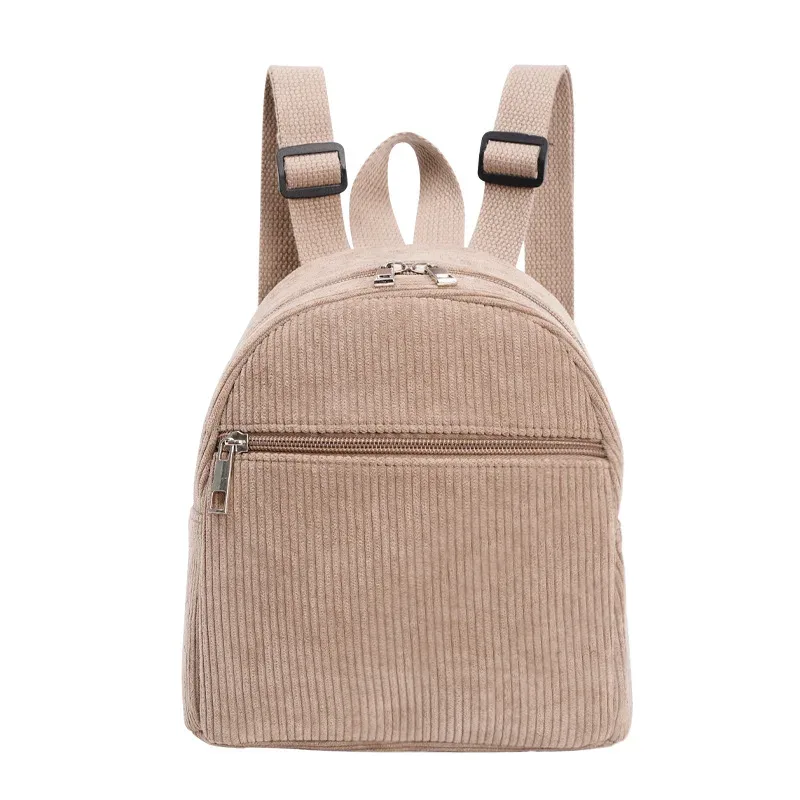 sac à dos en velours côtelé avec nom brodé personnalisé, solide, multicolore, simple, décontracté, léger, parfait pour les déplacements quotidiens, voyage essentia