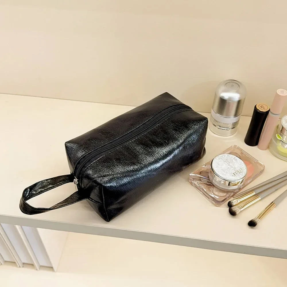 sac de maquillage brillant à la mode, grande capacité, sac cosmétique portable, sac de rangement multi-usage pour articles de toilette et soins de la peau, sac de voyage