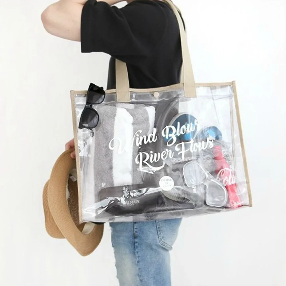 pochette cosmétique et sac de plage - sac de plage léger avec pochette pour téléphone, sac fourre-tout pliable et imperméable pour la plage, la piscine, les vacances