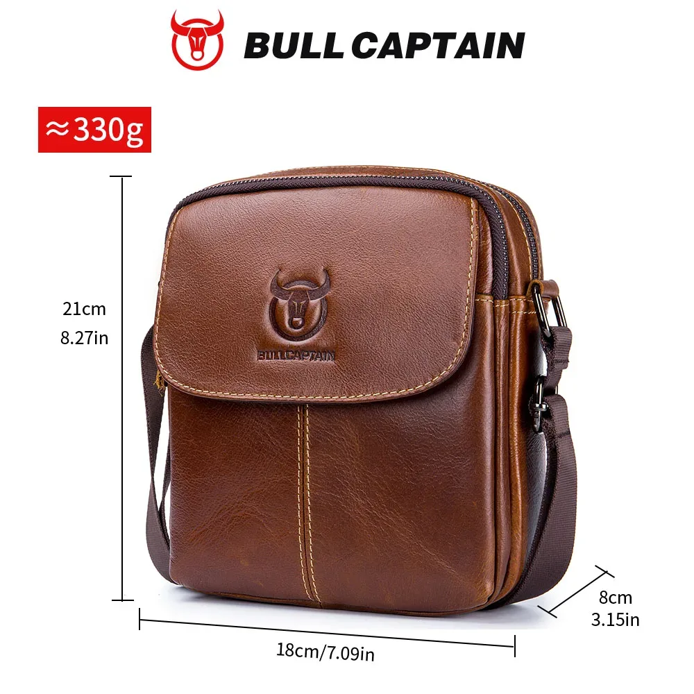 bullcaptain – sac messager en cuir pour hommes, sacs à bandoulière d'affaires adaptés pour ipad de 7.9 pouces, mini sacs à bandoulière de haute qualité