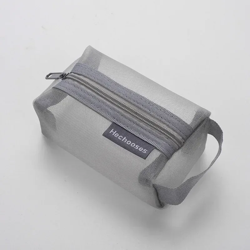 mini sacs à cosmétiques en maille de nylon transparent avec fermeture éclair, petits sacs de maquillage pour rouge à lèvres, pochette pour ligne de données, étui organisateur pour clé d'écouteurs