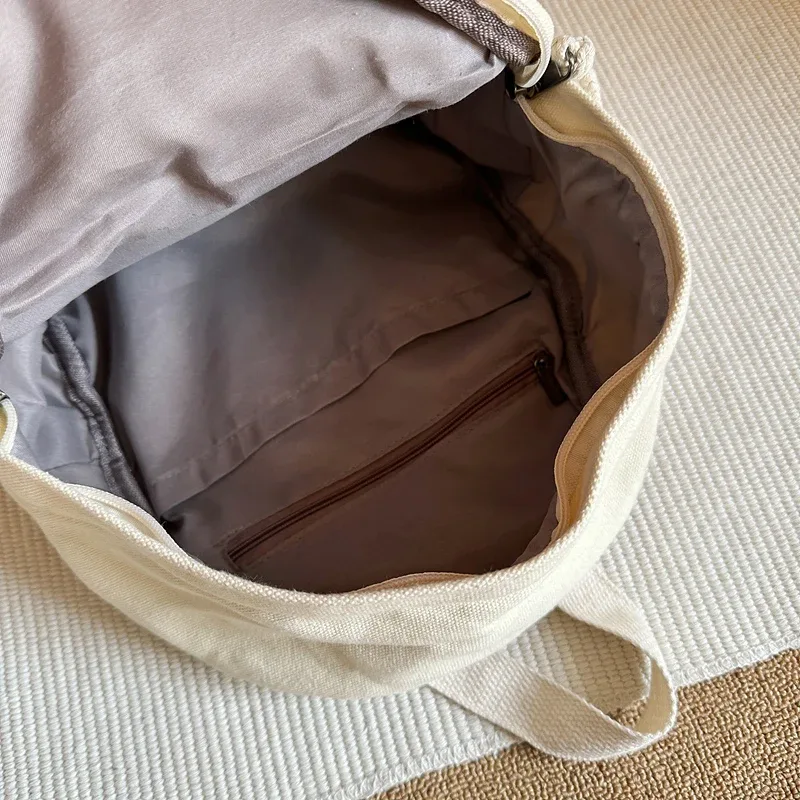 petits sacs à dos 100% coton pour femmes, sacs de loisirs ou de voyage en toile solide, sacs d'école mignons en tissu pour enfants, sacs à bandoulière vert
