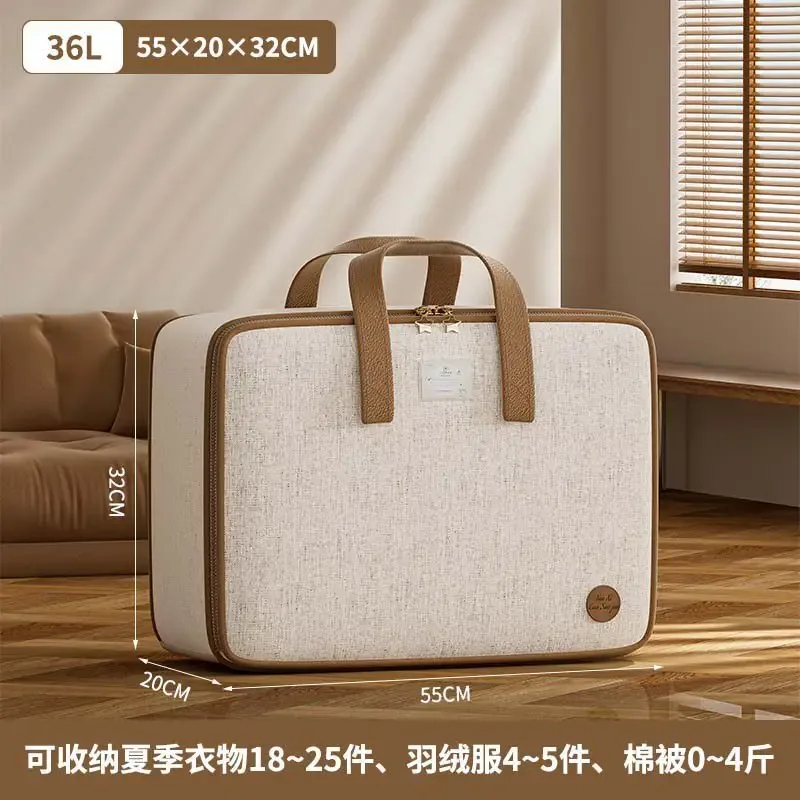 sac de rangement pour couette en coton imperméable et résistant à l'humidité, grande capacité, pour déménagement, vêtements et couvertures