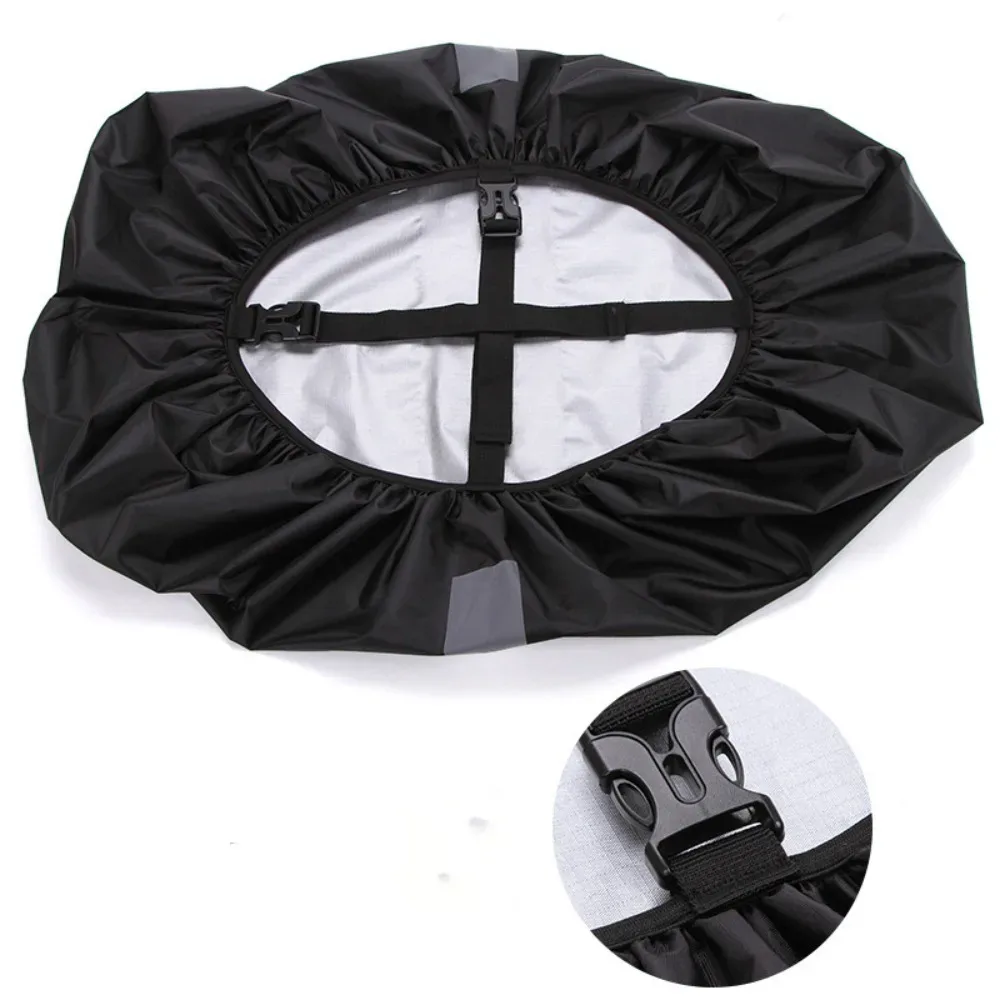 housse de pluie réfléchissante à double boucle, réglable, en tissu oxford imperméable, housse de sac à dos élastique pour voyage en plein air