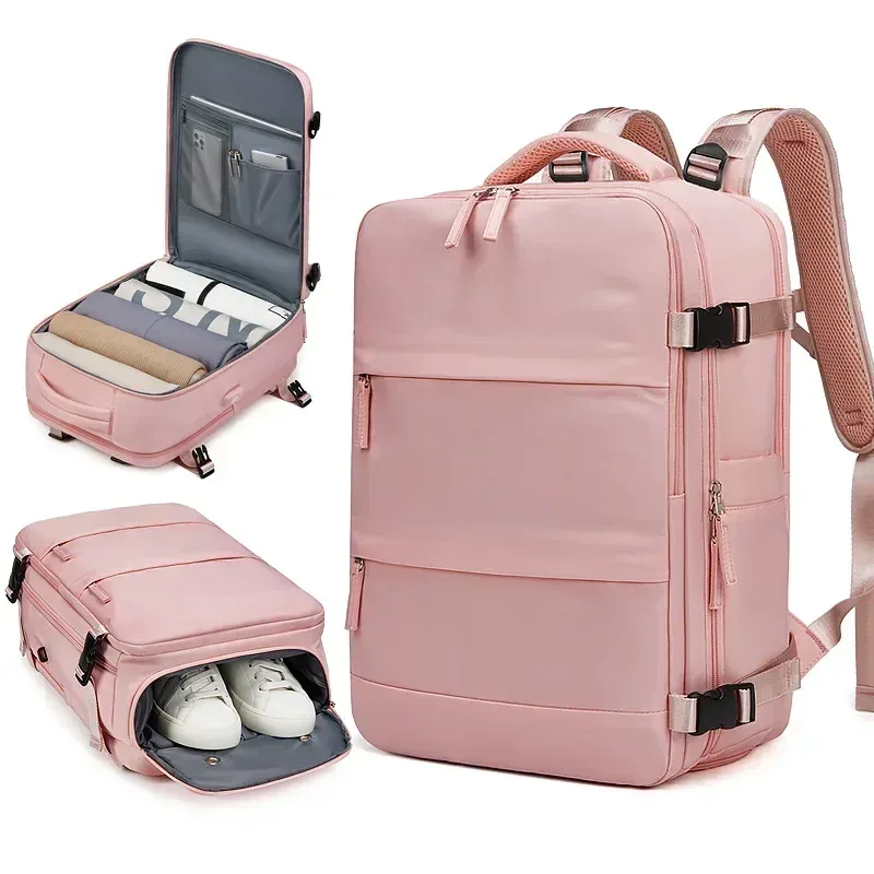 sac à dos imperméable avec compartiment à chaussures indépendant, rail de protection, interface usb, sac de voyage, sac de rangement grande capacité
