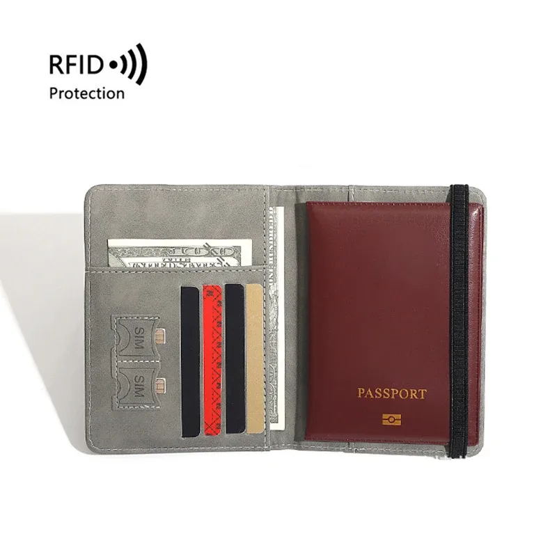 porte-passeport et visa pour hommes, accessoires de voyage, porte-cartes bloquant rfid, portefeuilles pour femmes, sacs et porte-monnaie pour passeport