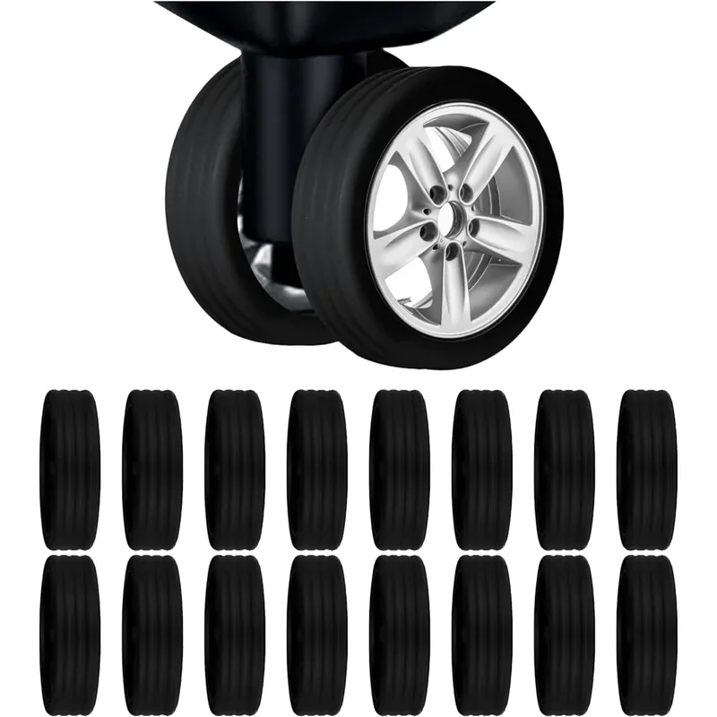 32/4pcs protège-roues en silicone pour valise, housse de protection silencieuse pour roulettes de chariot, accessoires de valise