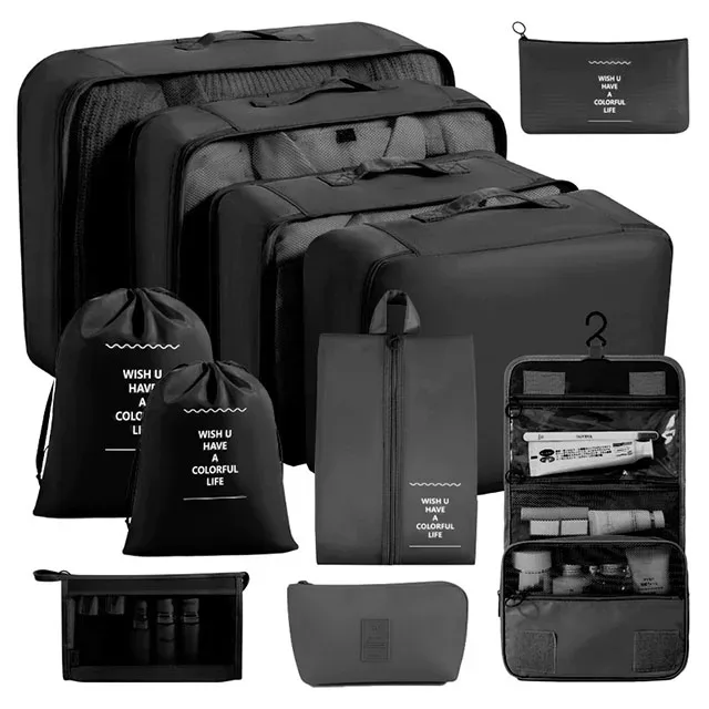 organisateur voyage polyester visibilité sac compresseur vêtements accessoires beige rose pâle léger résistant transport