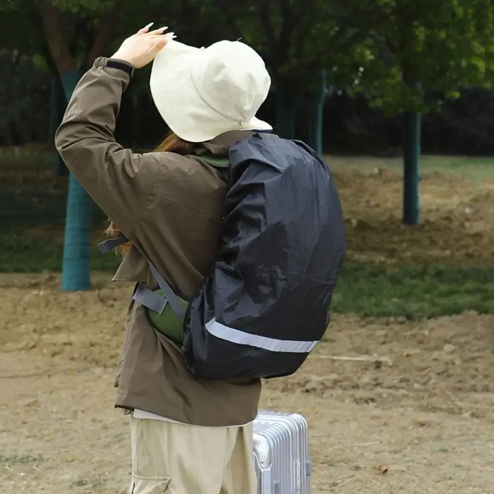 housse de pluie réfléchissante à double boucle, réglable, en tissu oxford imperméable, housse de sac à dos élastique pour voyage en plein air