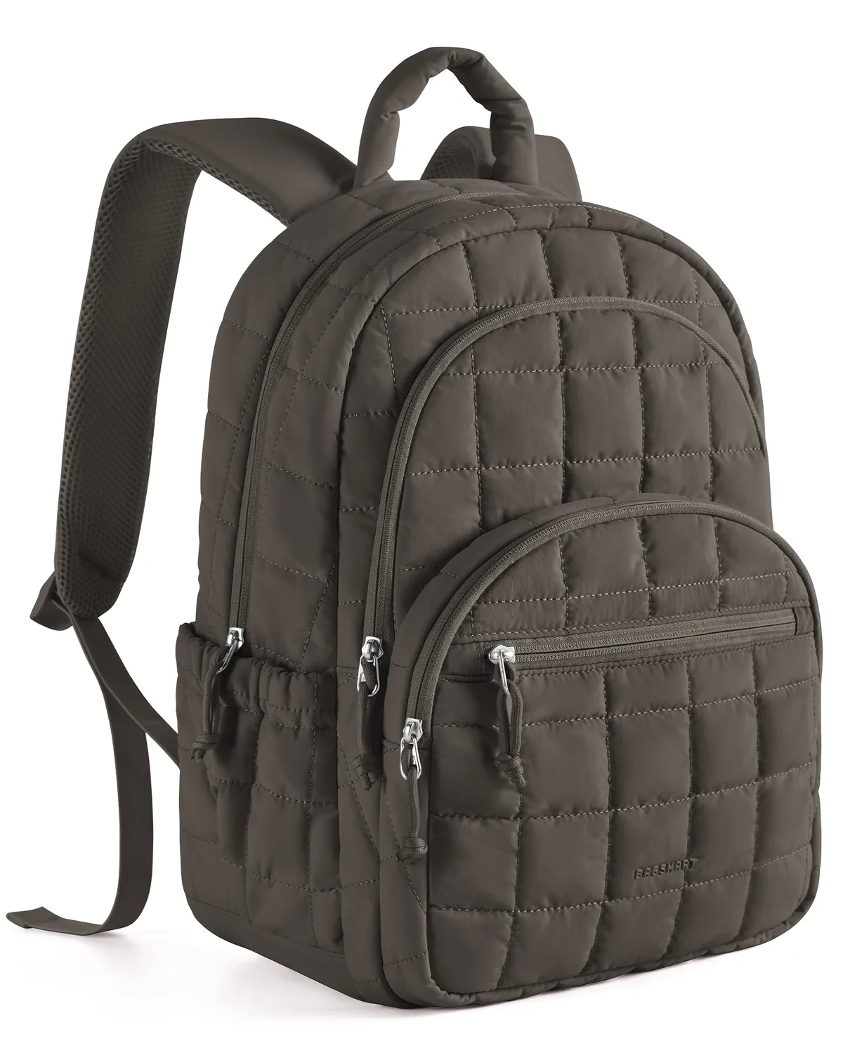 sac dos nylon beige carreaux 20 35 litres bandes soutien ventilées poignée souple compartiment téléphone portable courbe physiologique dos