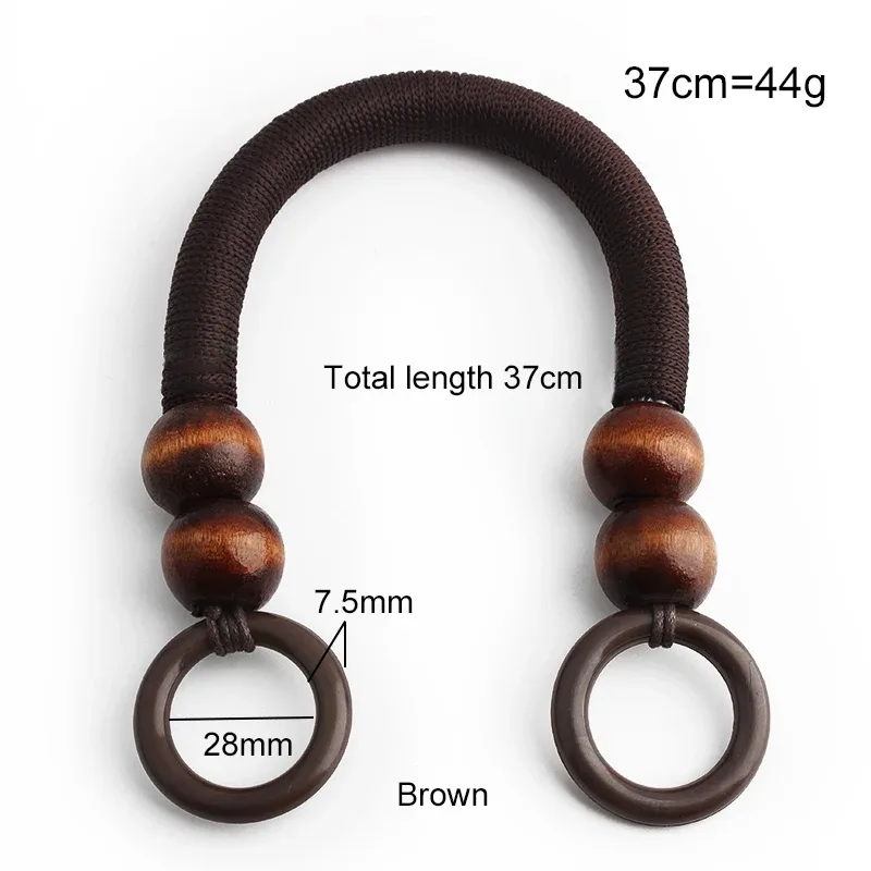 sangle de portefeuille en ulde nylon avec perles en bois, poignée de remplacement, quatre perles en bois, sac à bandoulière en forme de u, poignée de boîte-cadeau, 4 pièces