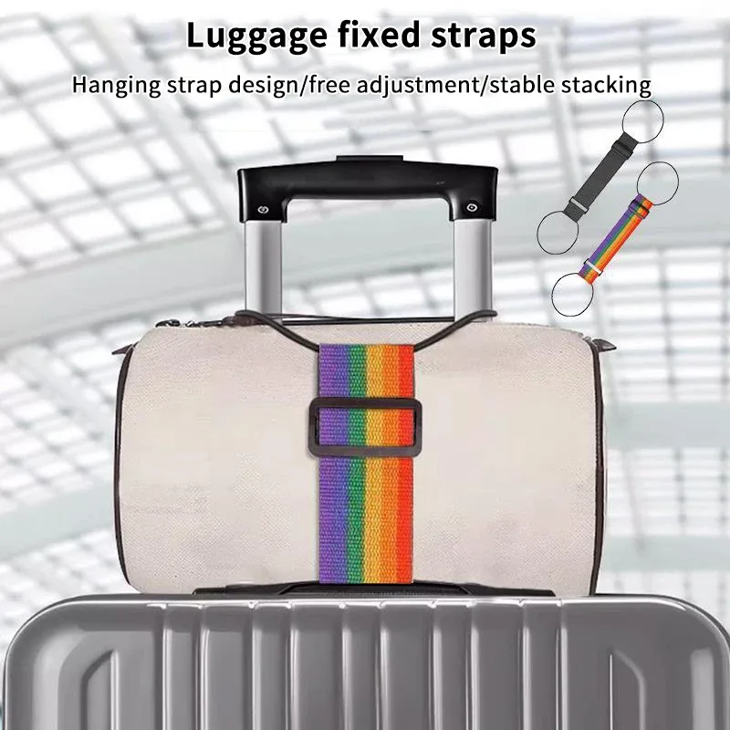 sangles de connecteur de bagages réglables et solides, multi-usage, nouvelles valises 2026 sangles de voyage arc-en-ciel imperméables