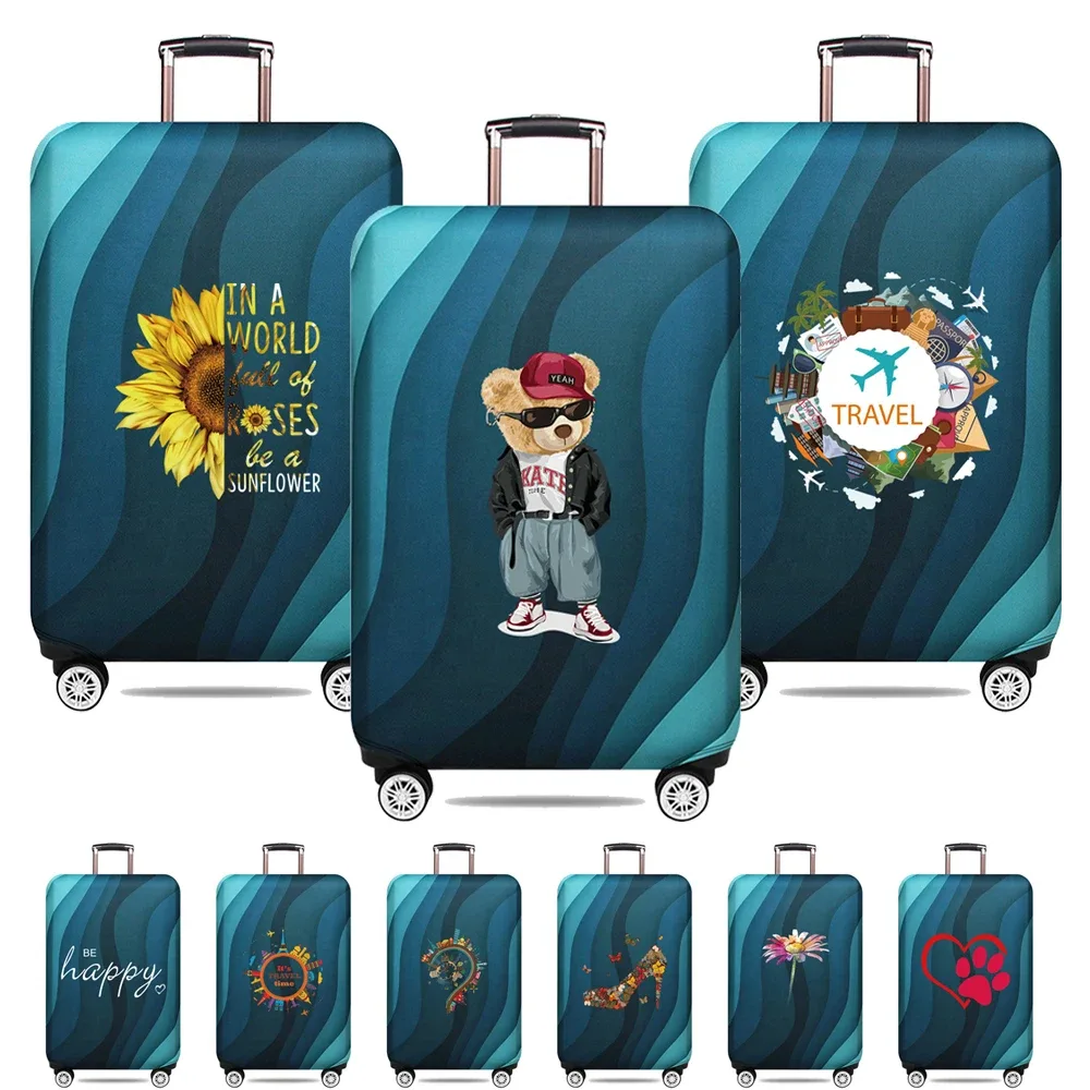 juste de bagage en tissu commandé, protecteur de valise, housse anti-poussière de bagages, adaptée à la valise de for18-32 pouces, voyage