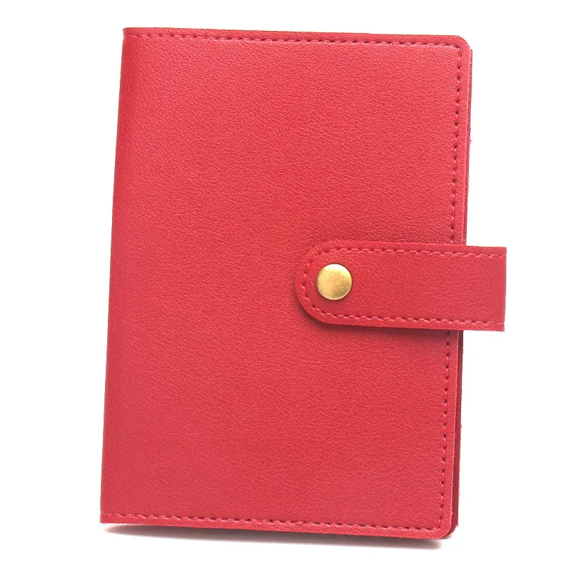 étiquette bagage porte cartes identité voyage accessoires compacts couleurs variées pochettes intérieures fermeture bouton doré usage international