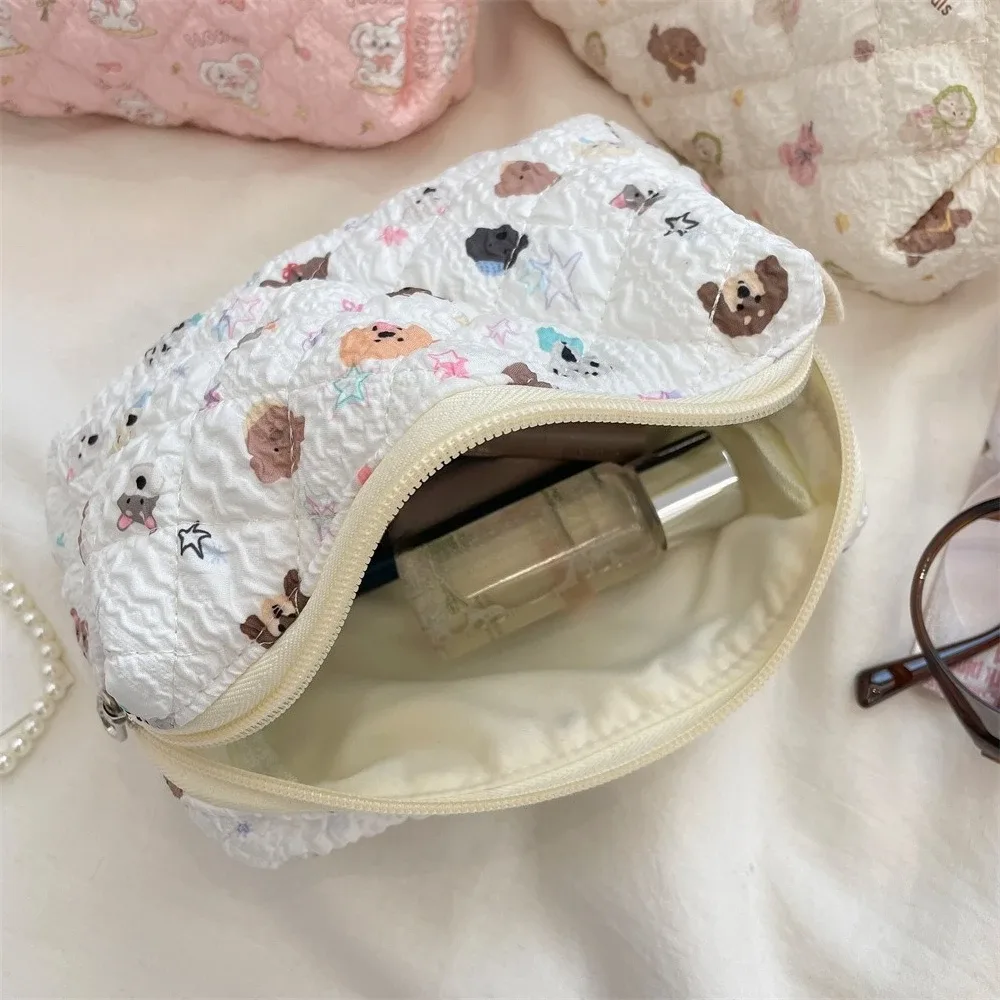 sac de maquillage à fleurs roses pour femmes, mignon, organisateur de voyage, pièces de monnaie cosmétiques, pochette pour filles, sacs à cosmétiques carrés à fermeture éclair de dessin animé mignon
