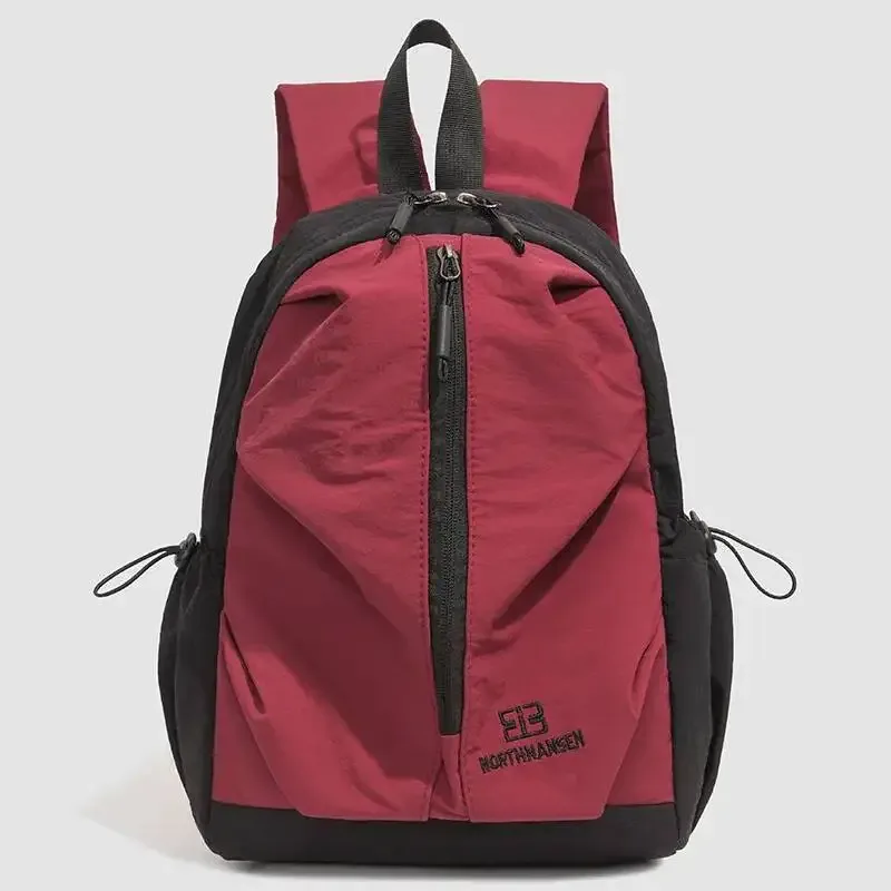 sac à dos de couleur unie de grande capacité, sac de sport simple et décontracté pour étudiants, haute apparence, polyvalent pour les voyages scolaires, nouvelle collection