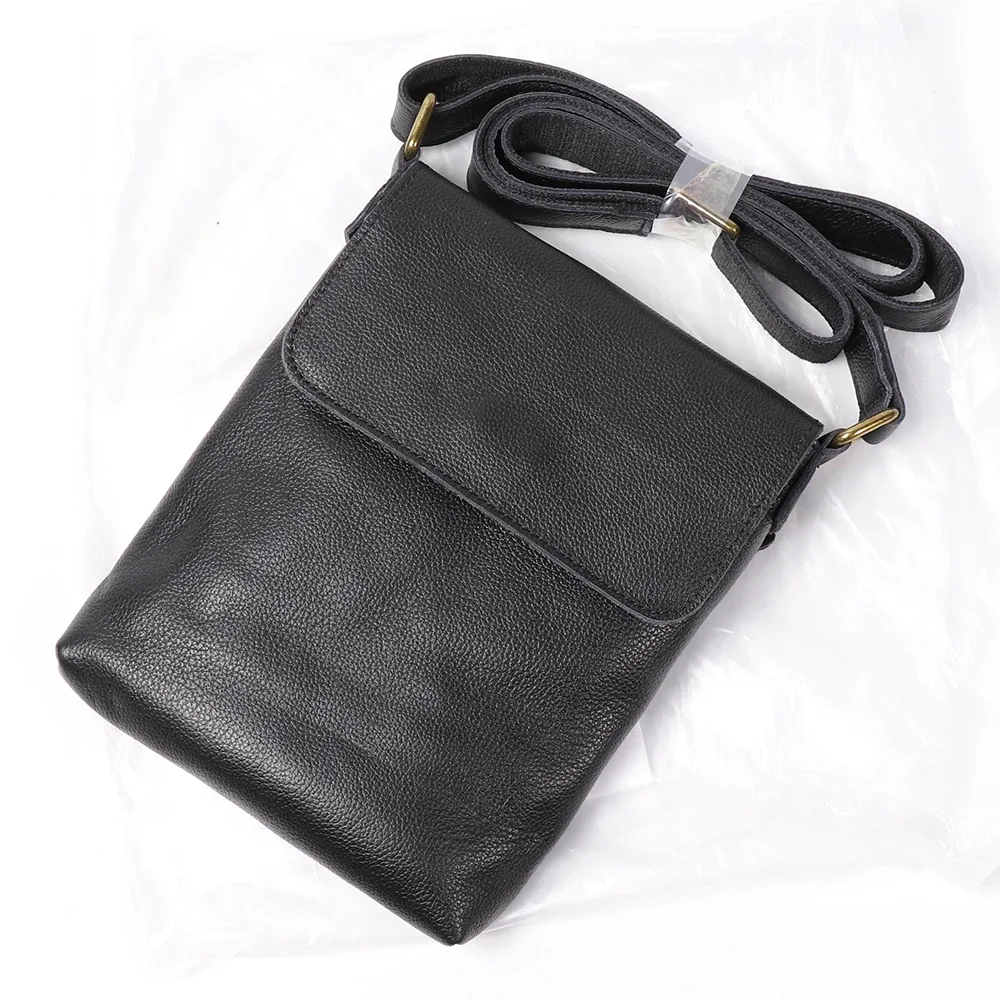 sac à bandoulière vintage en cuir véritable foncé, sac pour téléphone, sac à bandoulière en cuir de vache pour hommes, sac pour ipad de 7.9 pouces