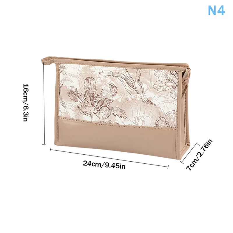 trousse de toilette transparente à imprimé floral, lot de 3, grande capacité, pochette de rangement pour maquillage portable pour femmes, voyage