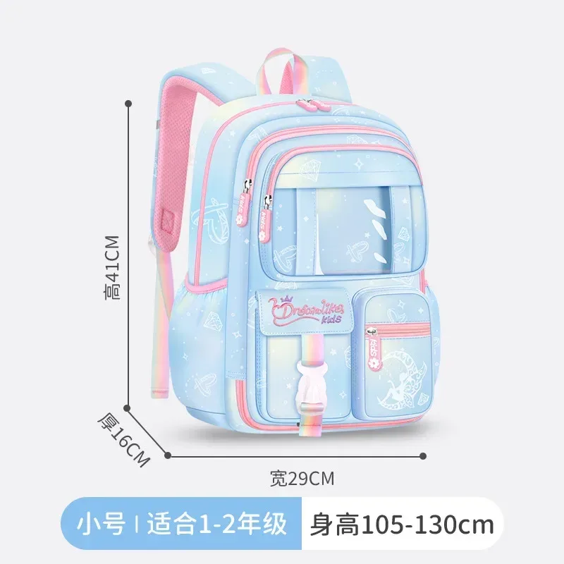 sac à dos scolaire ultra-léger grande capacité anti-éclaboussures à ouverture par porte de réfrigérateur pour écolière primaire