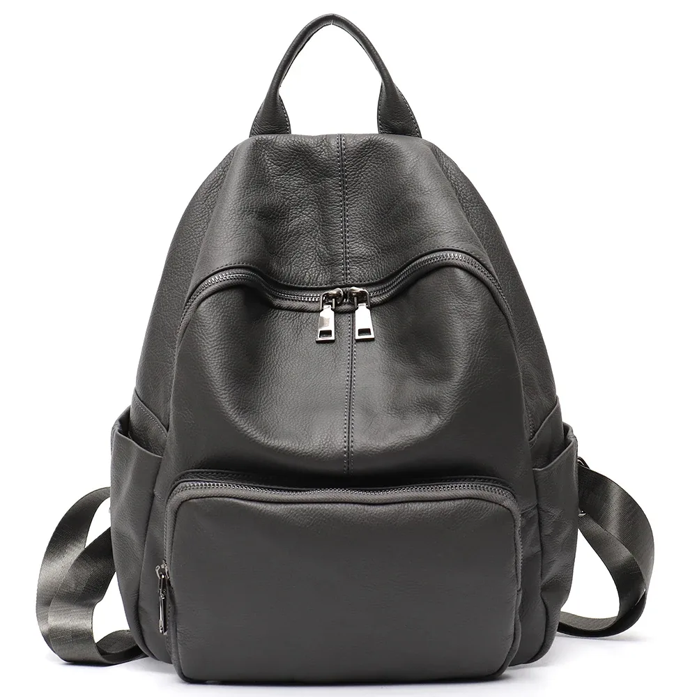 sac à dos en cuir de vache naturel pour femmes et hommes, design minimaliste, décontracté, quotidien, polyvalent, sacs à bandoulière pour étudiants, sac à dos de voyage