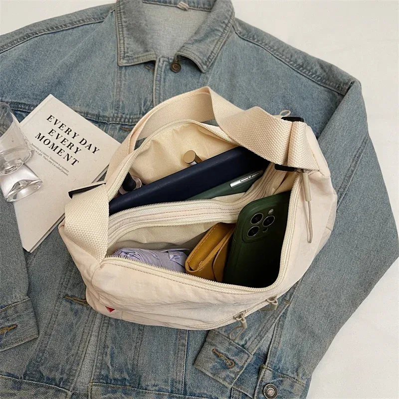 sac à main délavé pour femmes, pochette de voyage à la mode, multi-poches, imperméable, à bandoulière alertes onale, sacoche d'école douce et décontractée