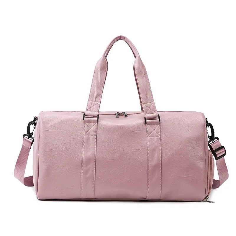 sac de sport en cuir pu avec logo, sac de sport de grande capacité, sac de fitness pour hommes, sac de yoga étanche pour femmes, nom imprimé