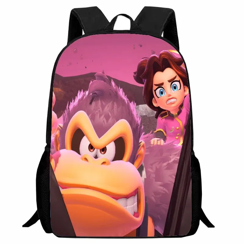 sac dos nylon donkey kong animé joyeux course combat famille grande capacité voyager école