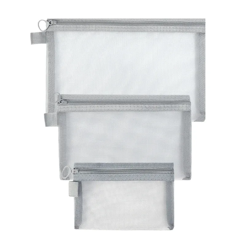 sac de rangement en maille pour maquillage, produits de toilette simples, poudres récepteurs, translucides, légers, sacs cosmétiques, voyage, portable, petits objets gt