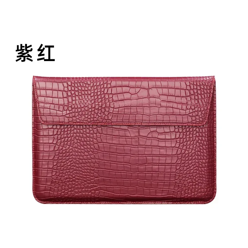 graver le nom motif crocodile pochette pour ordinateur portable sac en cuir de luxe étanche pochette d'ordinateur mode ordinateur portable sacs de rangement